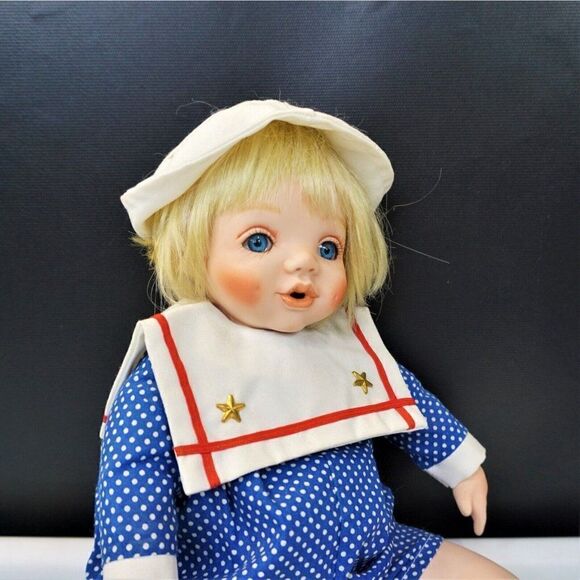 Vintage Porcelain Doll Child With Sailors Clothing - Picture 2 of 8